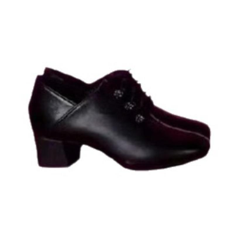 Soft Leather Women's Shoes Medium Heel Spring and Autumn New Thick Heel Lace-up Small Leather Shoes Versatile Single Shoes Mother Shoes