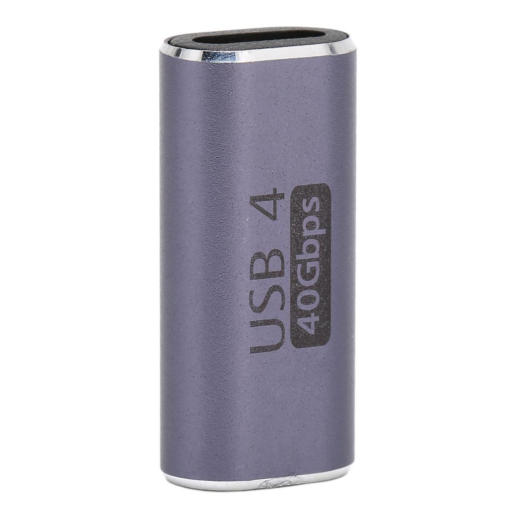 Type C Female To Female Adapter Aluminum Alloy 40Gbps 100W Coupler Extender for Tablet Mobile Phone Straight Type