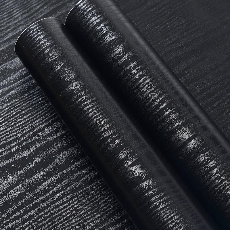 

Водостойкие самоклеящиеся обои с имитацией древесной текстуры для ремонта мебели и декора 30cm×1 meter чёрный/чистый