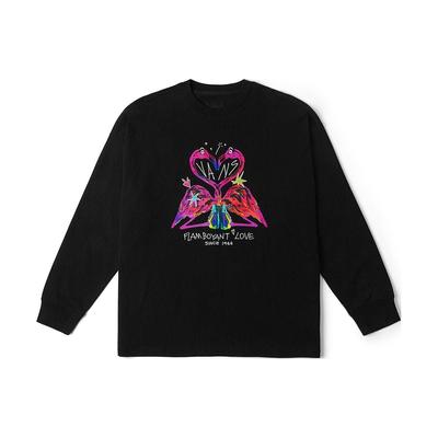 Vans Tricou Unisex American Vintage cu Imprimeu Litere, Model Desen Animat Anime, Guler Rotund Ribat, Mânecă Lungă, Umeri Căzuți, Negru VN000NDKBLK