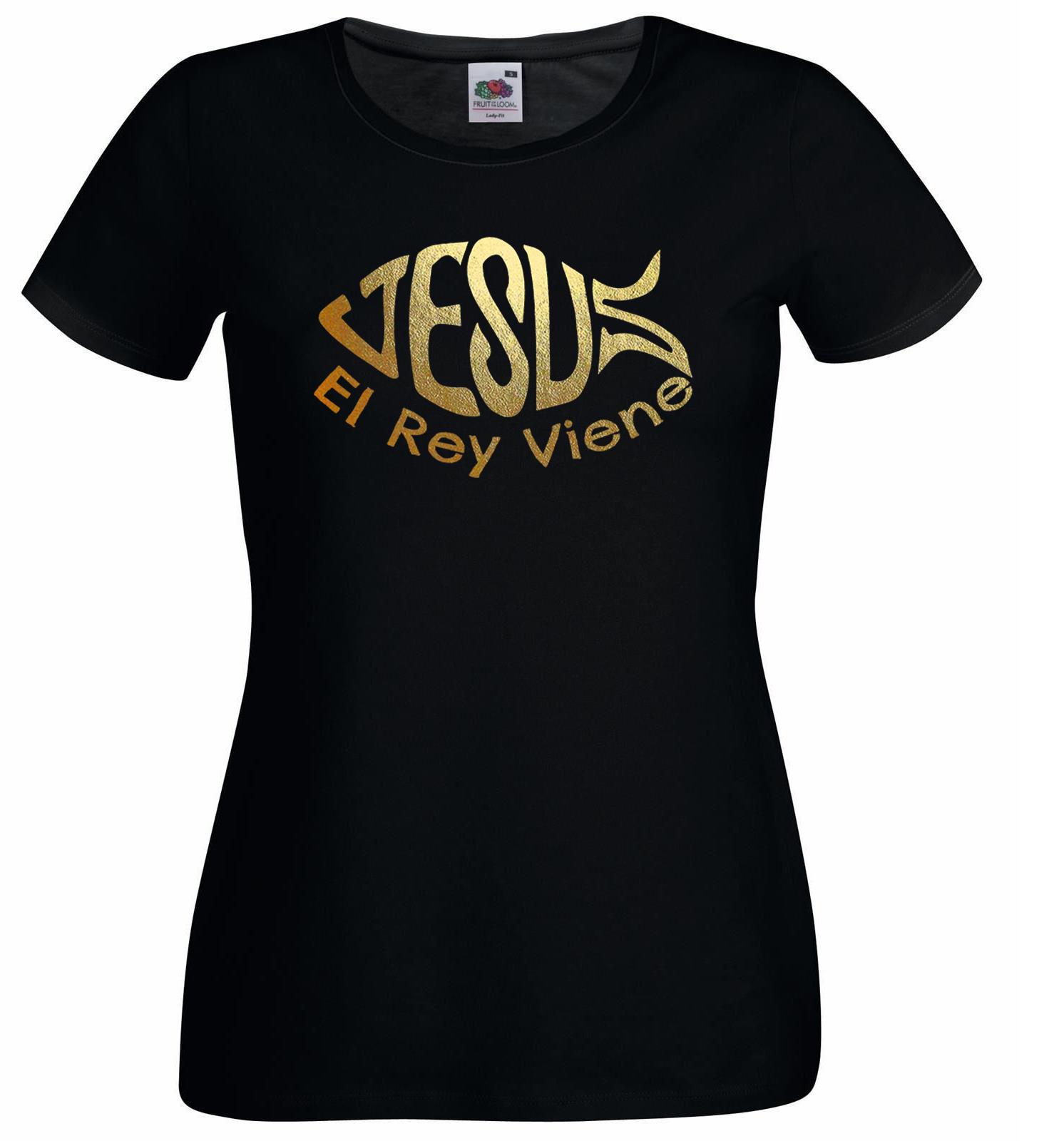 Unisexs Jesus El Rey Viene The King Is Coming Christian Boxing Lady Fit TShirt 2XL