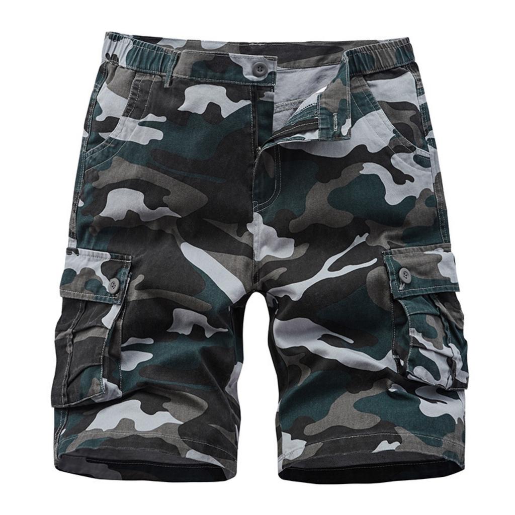Men’s Fashion Camouflage Multi Pocket Cargo Shorts Outdoor Sports Hiking Five Shorts S to XXXL Waist Sizes 32 to 42