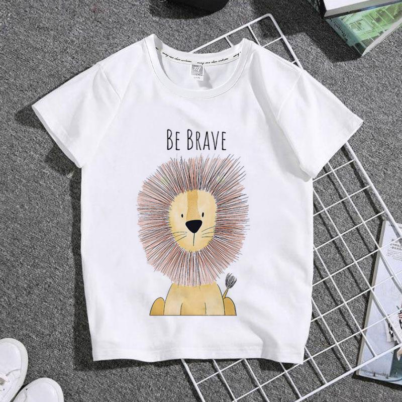 Fashion Breathable Tshirt for Boys  Girls with Cute Animal Print And round Neck ParentChild Matching Personality Clothing