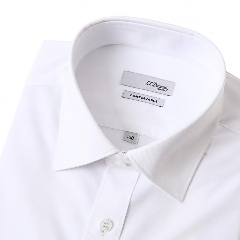 S.T. Dupont Slim Fit Stretch Long Sleeve White Shirt Se5fm22ls921swh