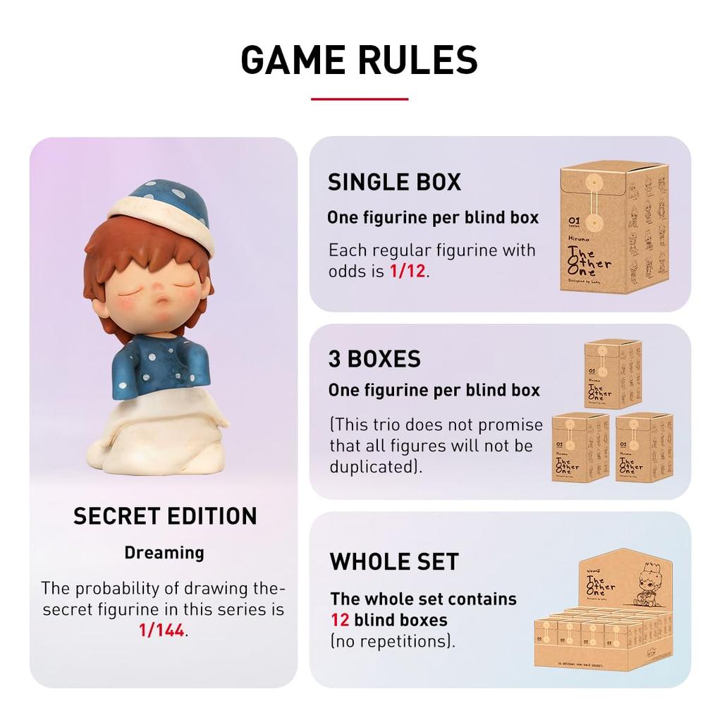 POP MART HIRONO Seria The Other One Cutie de Pop Mart Gachapon Cutie Oarbă Plastic Premium PVC Moale Original Cadouri de Ziua de Naștere [Asortat 12] Figurine,