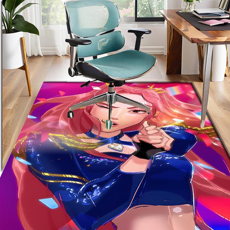 KPop Demon Hunters Pattern Rug, Indoor/Outdoor Mat, for Picnic, Gameroom, Bedroom, Office, Living Room, Home Decor Carpet, Birthday Gift