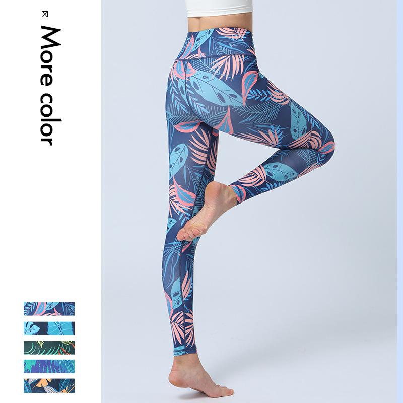 New Print Yoga Leggings for Women High-Waisted Butt-Lifting Sports Tights Yoga Fitness Base Layer Leggings