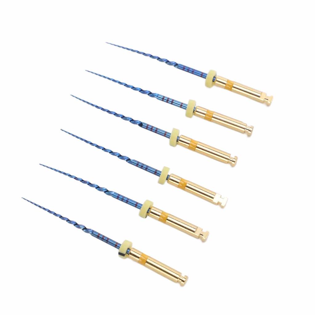 6pz Lime Canalari Endodontiche F1 Metallo Elastico Portatile Inossidabile Set Lime Endodontiche Dorato 0,98 pollici
