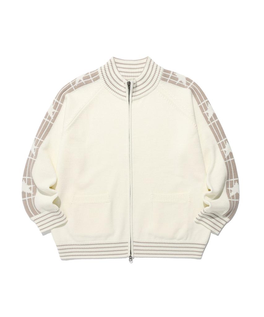 ISTKUNST Star Track Knit Zip Up_Ivory(Ik2Ffmk684A)