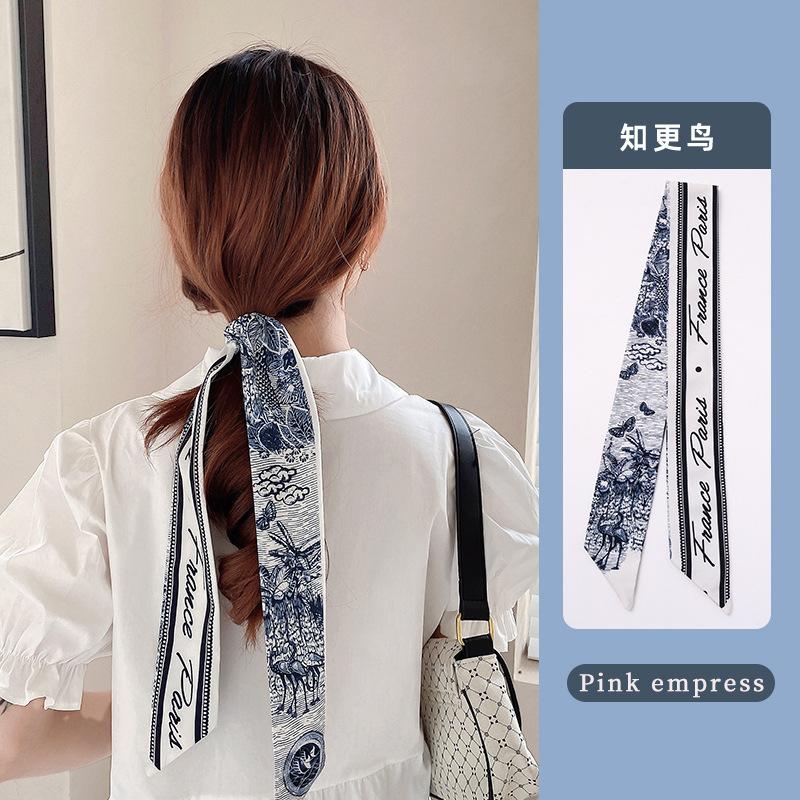 

Шелковый платок с диким принтом, ленты-бантики, резинка для волос для женщин, элегантная модная повязка-тюрбан для девушки