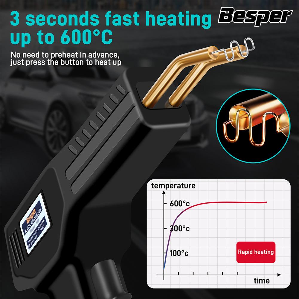 50W Plastic Welder 1000-200PCS Hot Stapler Plastic Repair Kit, Plastic Bumper Soldering Iron 2-in-1 For Car Bumper Crack Repair
