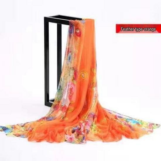 Women's Lightweight Silk Scarf - Spring/Fall Sun Protection, Extra Large Beach Towel & Dance Wrap