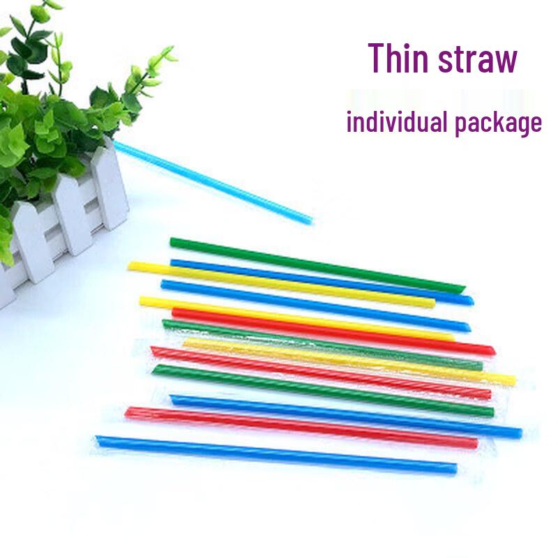ZISIZ Individually Wrapped Disposable Colored Straws