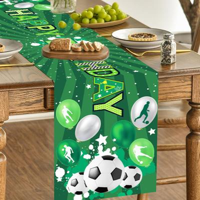 180x35cm Bieżnik na stół Piłkarski Dekoracja Urodzinowa Piłka Nożna Tematyka Sportowa Pokrowiec na Stół Piłkarski Urodziny Baby Shower