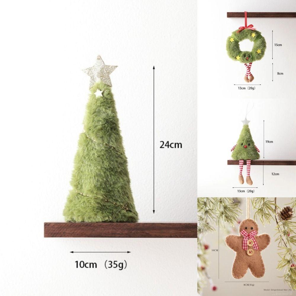 Gingerbread Doll Christmas Tree Plush Doll Polyester Fabric Stuffed Toy  Couple