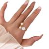Luxury French Retro Pearl Diamond Zirconium Open Ring - Elegant High-End Index Finger Jewelry for Women