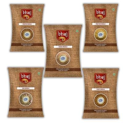 Bhoj Masale Chai, Chaas, Chaat, Paratha And Panipuri Masala Powder Combo Pack 100GM Each | Top Up Masale For Kitchen (Jain Masala)