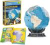 Puzzle 3D Globe Terrestre - Maquette à Gratter - Bleu - Pour Enfants à Partir de 8 Ans - Sans Colle ni Outils