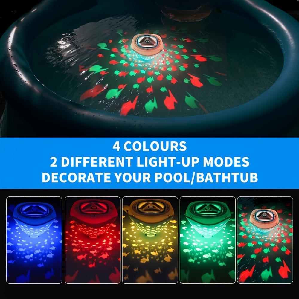 LED Bath Light Swimming Pool Light with Floating Fish Projection Multi-Color Fountain Underwater Light Suitable as a Halloween