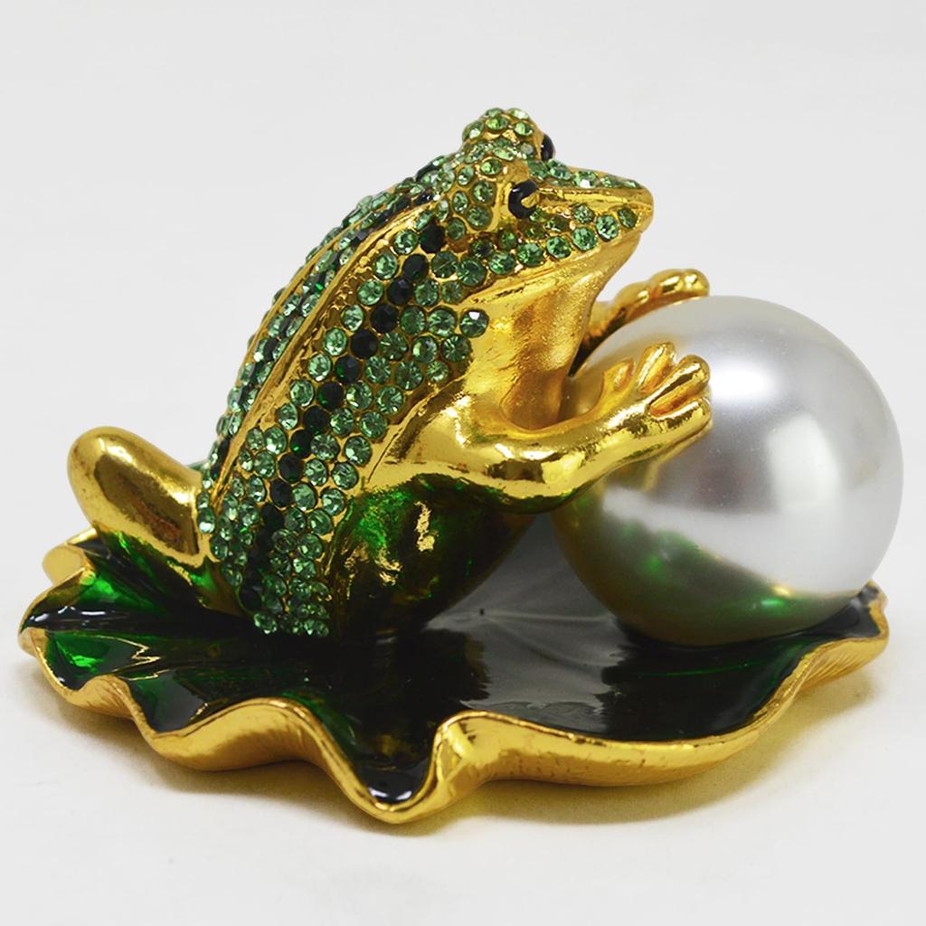 2026 Feng Shui Frog Good Fortune and Wealth Ornament Large Lotus Lucky Place Under Office Auspicious Table Decoration Three-Legged - - Bead, Leaf,
