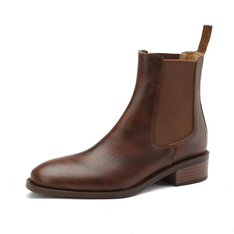 Fashion AIYUQI 2025 new women's Chelsea boots Anti-slip retro lace-up work boots for women Large size low-heeled female winter shoes
