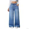 Women's Denim Classic Versatile Elastic Waist Loose Slim Jeans
