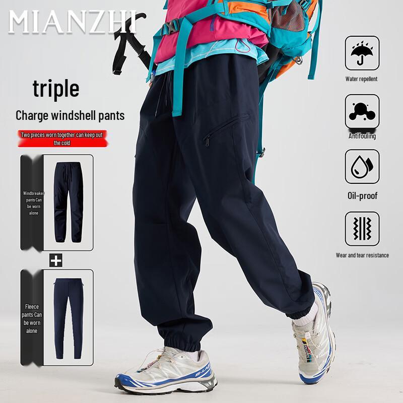 Men s Winter Fleece-Lined Cuffed Outdoor Cargo Pants 4XL