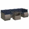 VidaXL Salon de jardin avec coussins 8 pcs gris résine tressée acacia, ensemble de canapés d'extérieur, salon de jardin 3326602