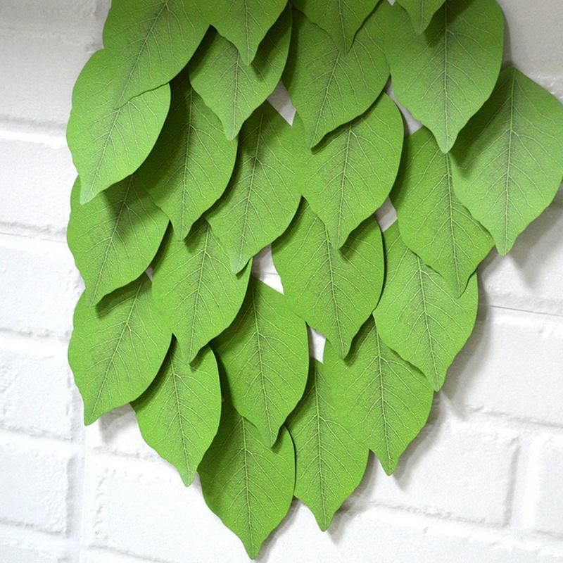 2PCS Coloffice Creative Paper Stickers Simulation Green Leaves Leaves Pads