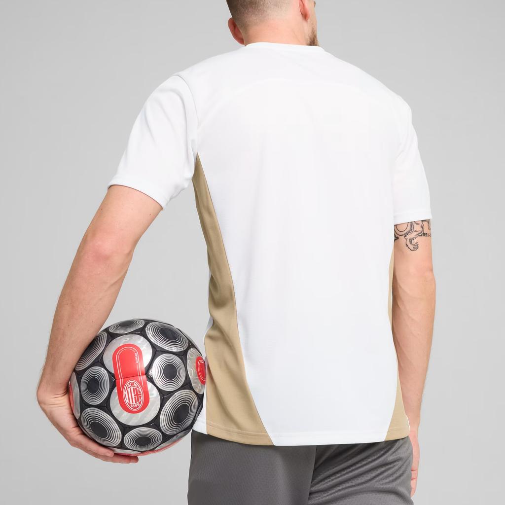Puma X AC Milan Collaboration Fashion Slim Fit Comfortable Short Sleeve Football Shirt Men tops White Gold 777496-14