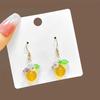 Cute Orange Shaped Dangle Earrings Handmade Flower Leaf Decor Bead For Women Daily Wear Party Dating Gifts