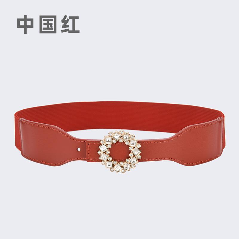 Rhinestone Belt Loose Tight Belt Women'S Elastic Elastic Wide Narrow Waist Seal Women'S Dress Thin Belt Skirt