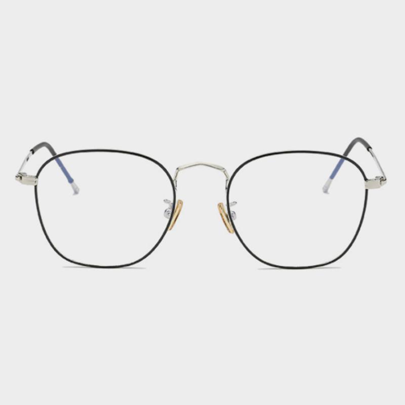 

LOOKING4U NeoRetro B8804 C3 Silver Black Blue Light Blocking Glasses none