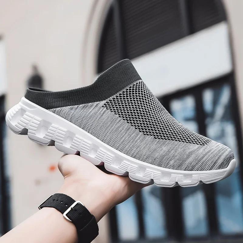 Men Slippers Summer Breathable Home Indoor Slippers Men Thick Bottom Slides Fashion Couple Walking Shoes Zapatos Para Hombre