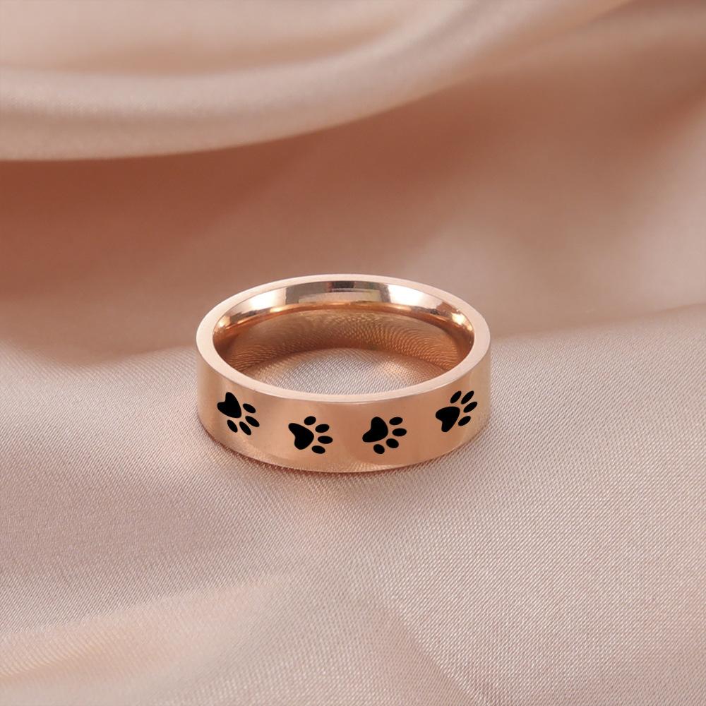Liebhaber Titanstahl Niedliche Katzenpfoten Ringe Schmuck