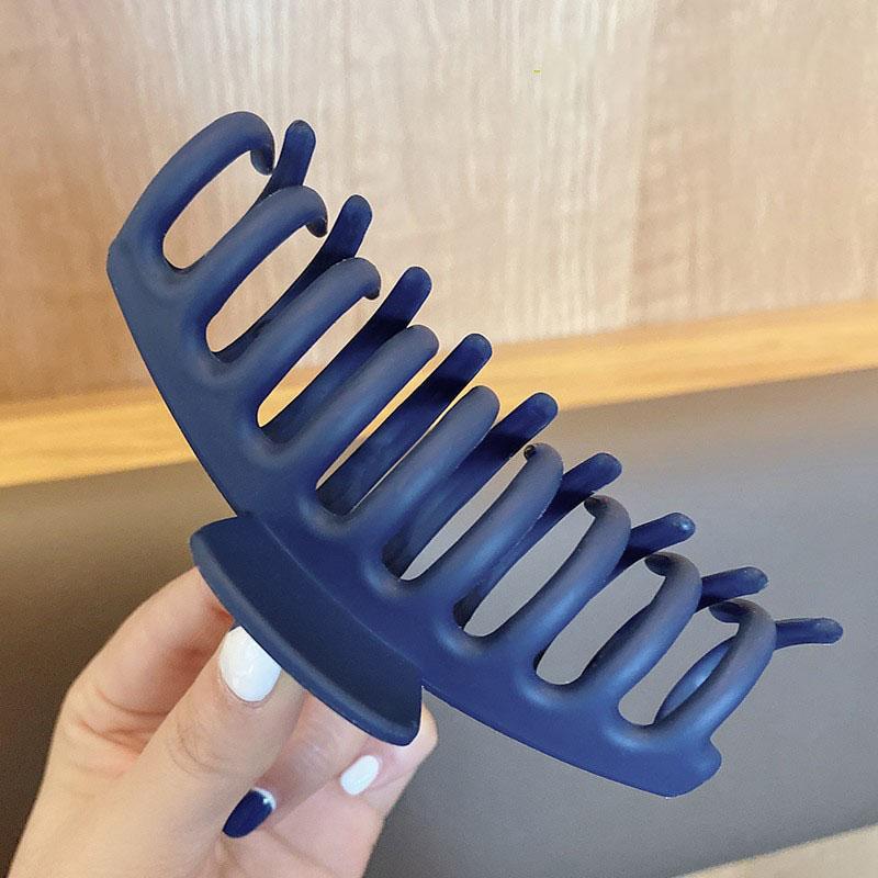 

Большая акриловая заколка-краб для волос с матовым покрытием, сильная фиксация, заколка для объемных волос, для создания прически пучок, нескользящая, минималистичный аксессуар для волос синий