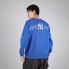 MLB New York Yankees Logo Arrow Print Loose Fit Crewneck Sweatshirt Unisex sweatshirt Blue 31MTS1111-50U