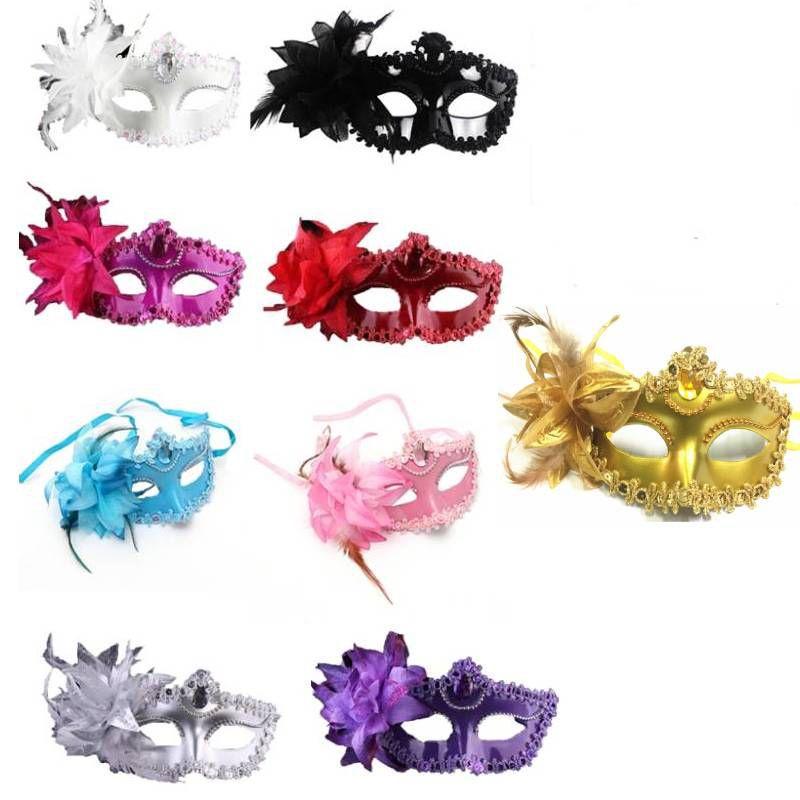 Elegant Lace Masquerade Mask With Rhinestone Flower Accents For Women's Halloween Costume Props