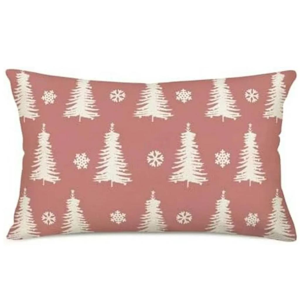 New Christmas Style Simple Letter Double-sided Printed Linen Pillow for Home Decoration, Sofa Waist Pillowcase