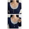 Minimalist Silver Brushed Round Ball Long Necklace Versatile Womens Sweater Accessory