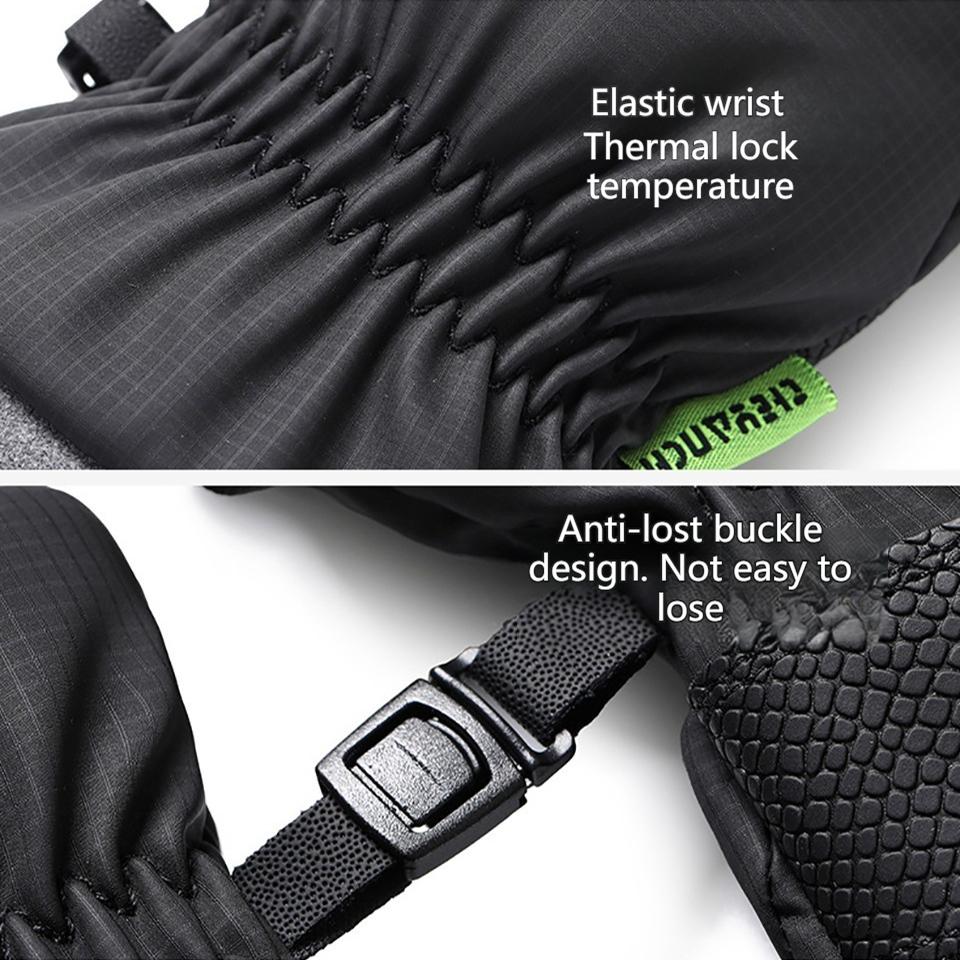 Getinfit Winter Cycling Gloves for Men Waterproof Fleece Lined Thickened Anti Slip Touch Screen Outdoor Skiing Climbing