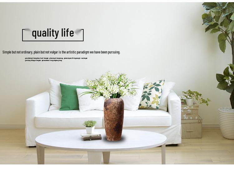 Hydroponická keramická váza ve stylu wabi-sabi na čajový stolek nebo do vstupní haly