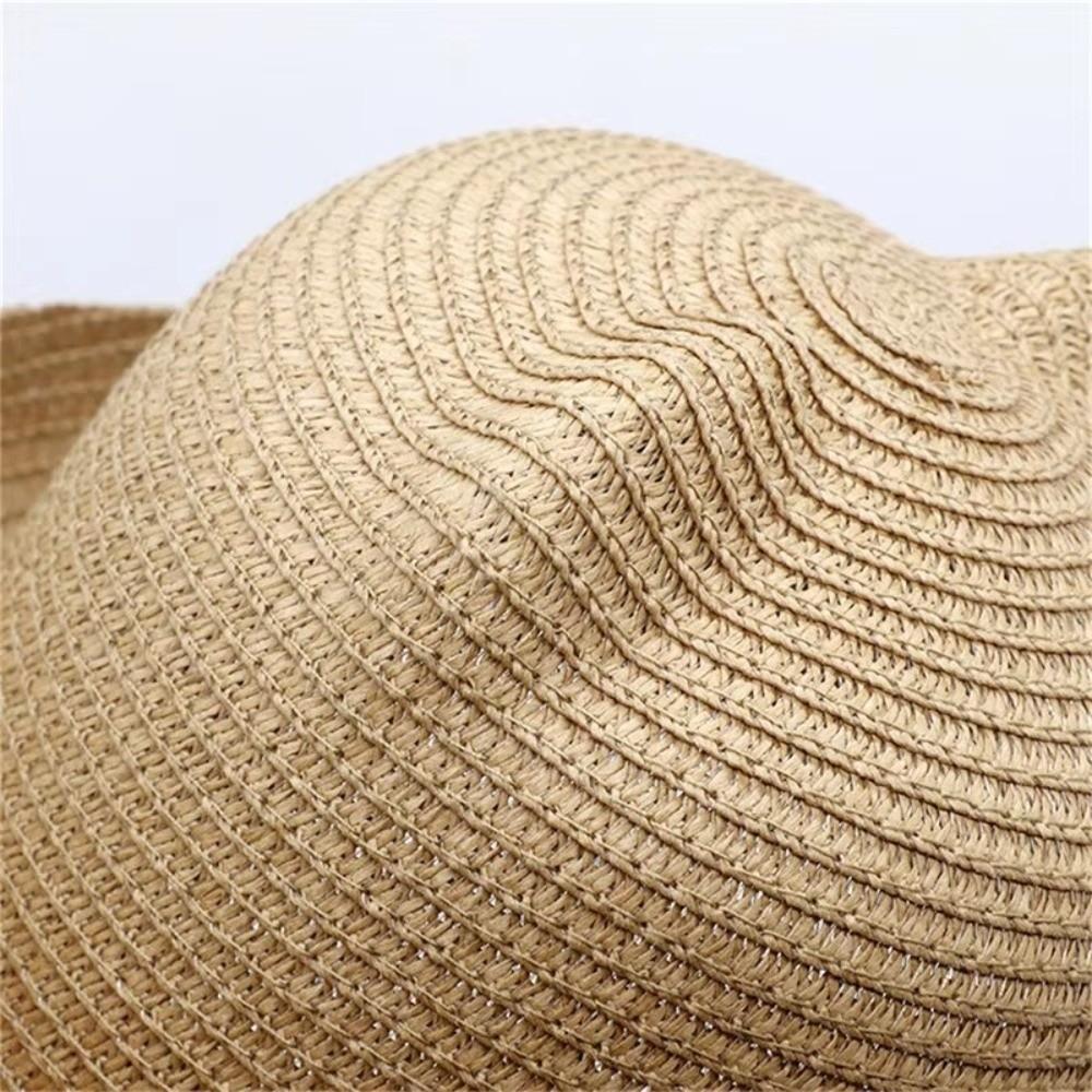 Nuovo Cappellino da Bambino con Orecchie Rete di Paglia Protezione UV Cappello da Sole da Spiaggia Traspirante Cappellino da Baseball Estivo