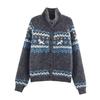 Høst 2025 Dame Cardigan i Jacquardstrik med Standkrave - Europæisk & Amerikansk Mode