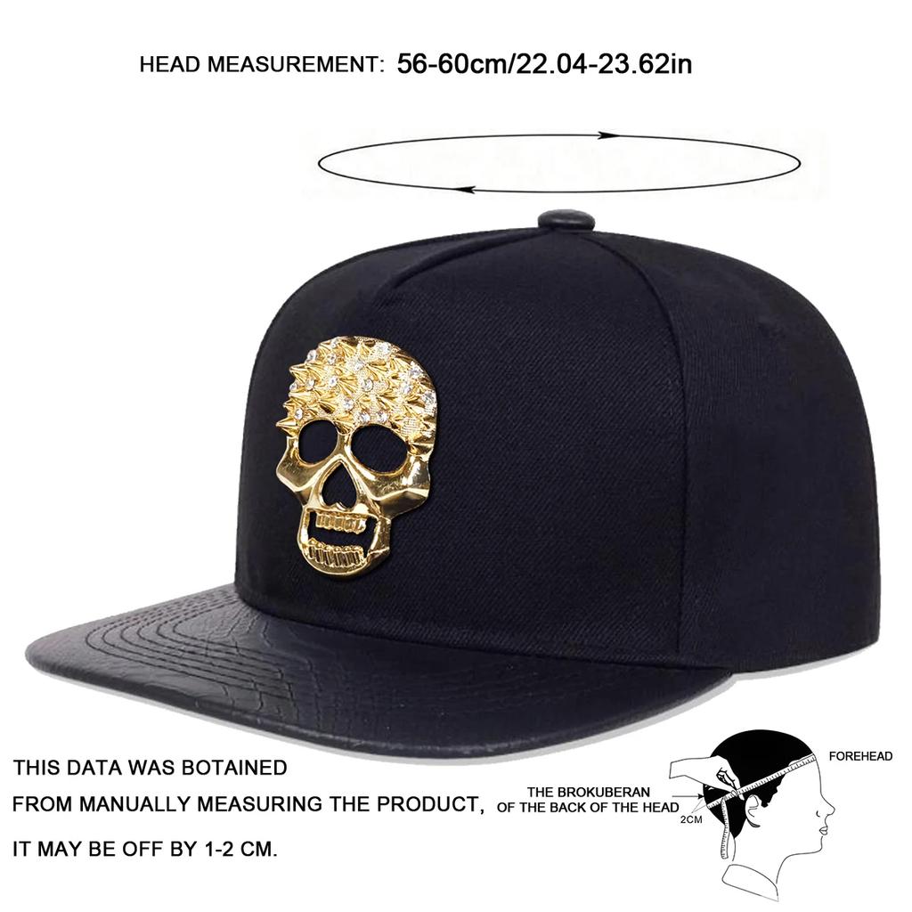 Unisex Diamond Skeleton Label Hip-hop Hats Spring And Autumn Outdoor Adjustable Sports Casual Baseball Caps Sunscreen Hat