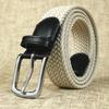 Premium Braided Belt Casual Men'S Belt Pin Buckle Elastic Canvas Elastic Belt Women'S Belt