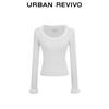 Women's Chic Ruffle-Trim Knit Top