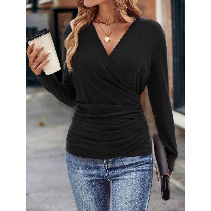 

Новая универсальная женская длинная стильная сексуальная повседневная модная удобная высококачественная футболка верхняя базовая рубашка XXL чёрный