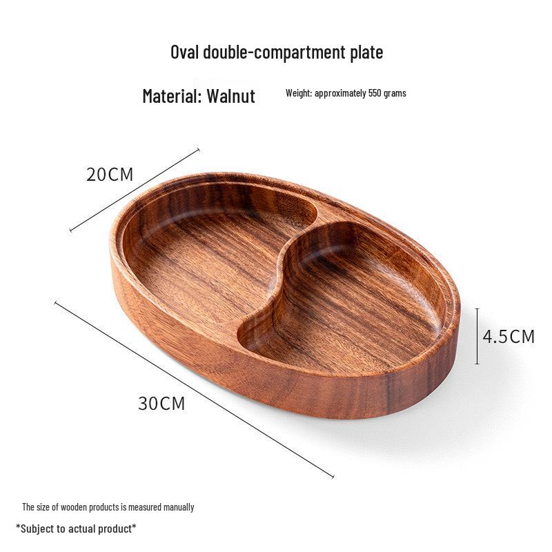 Walnut Wood Fruit Bowl - Solid Wood Snack and Salad Plate