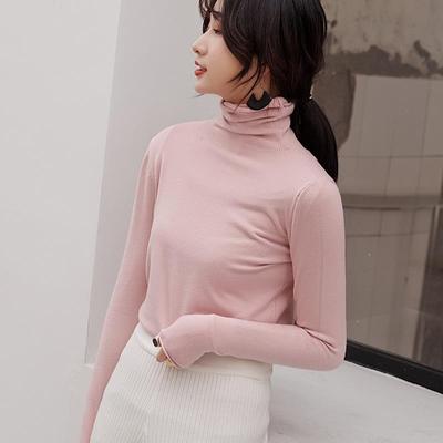 Strickpullover mit Florkragen, enger Passform, Damen-Rollkragenpullover innen, fester Langarm-Strickpullover
